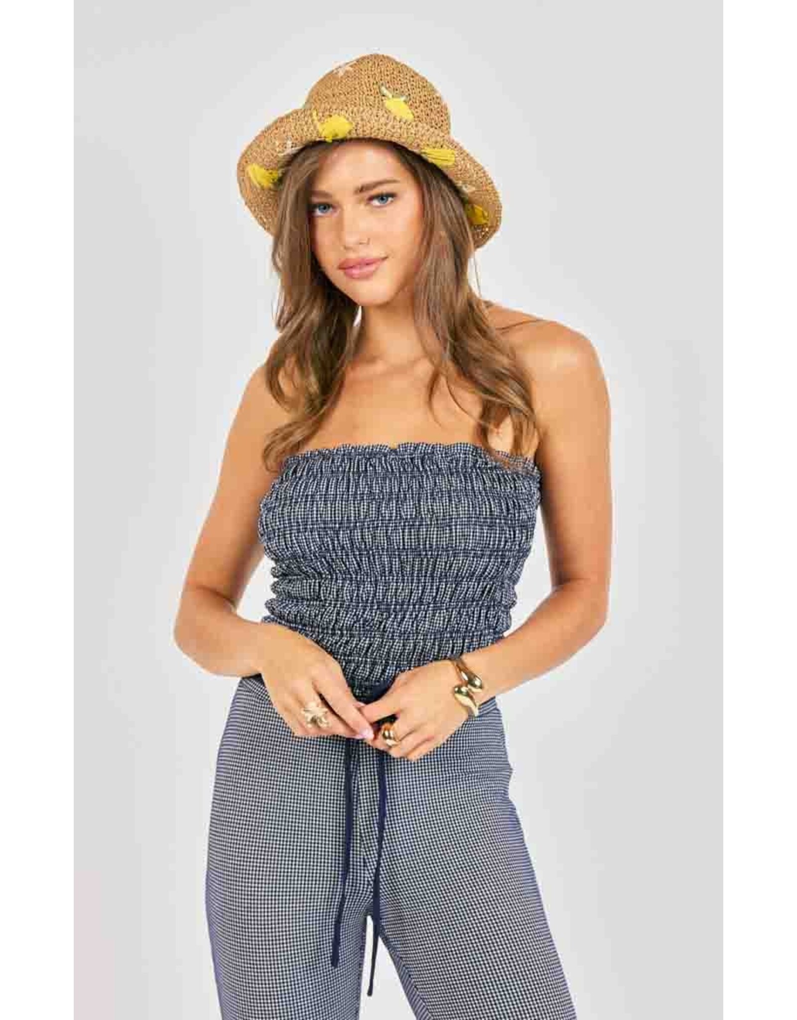 Sadie & Sage Sadie & Sage - Frankie Smocked Tube Top (Navy / White)