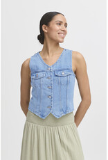 b.young b.young - Kallie Waistcoat (Light Blue Denim)