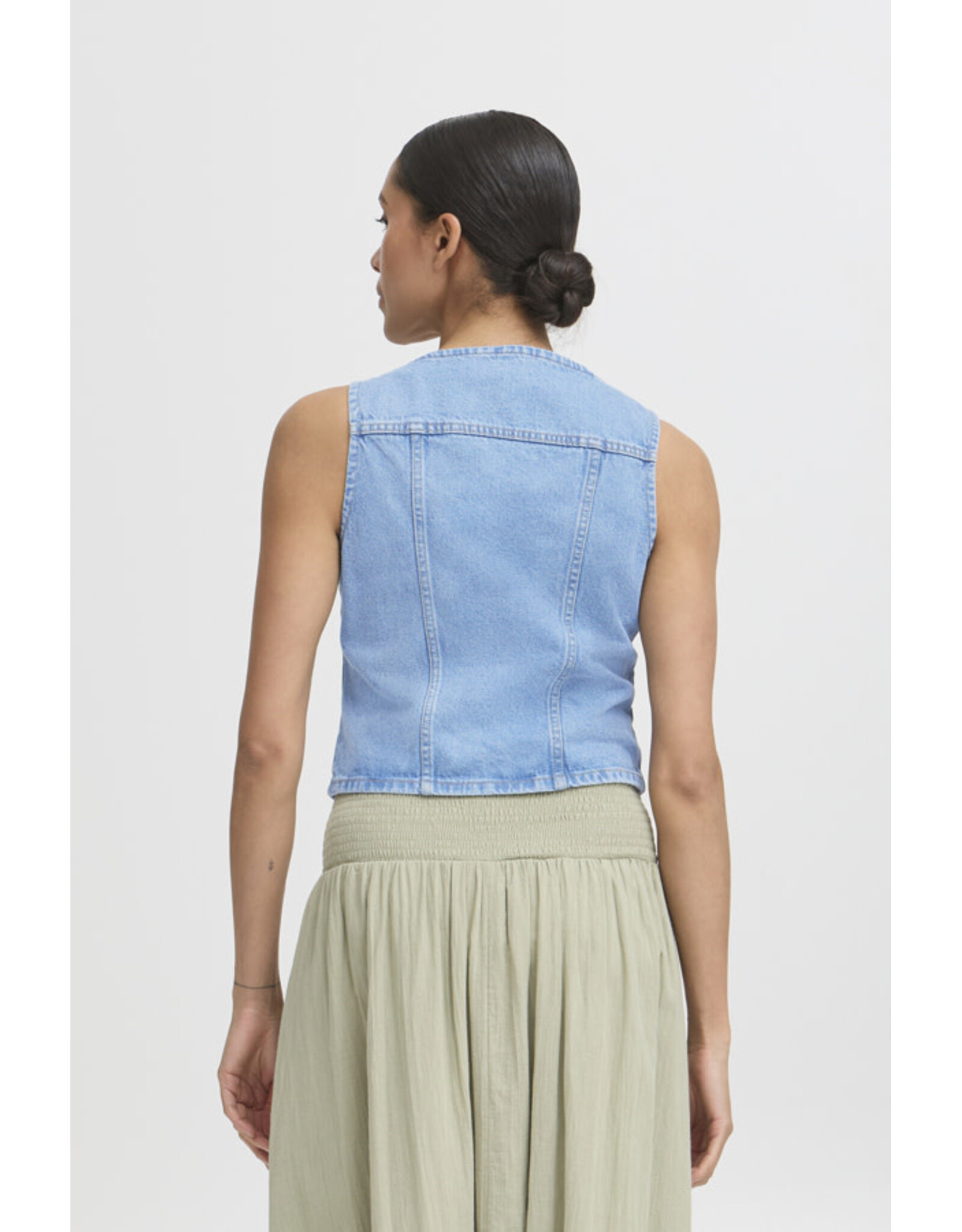 b.young b.young - Kallie Waistcoat (Light Blue Denim)