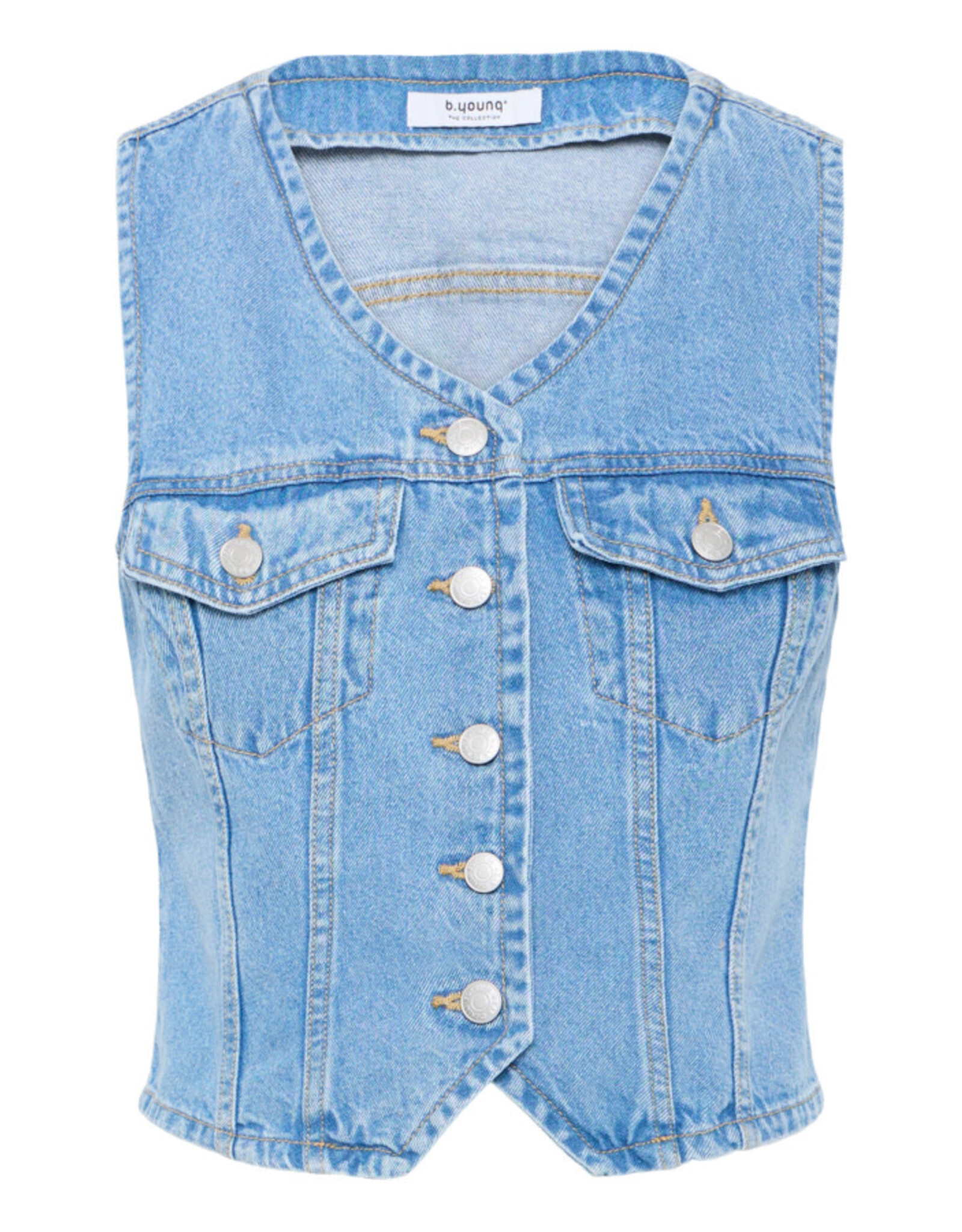 b.young b.young - Kallie Waistcoat (Light Blue Denim)
