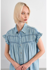 Molly Bracken Molly Bracken - Button Up Dress with Smocked Details