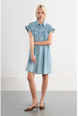Molly Bracken Molly Bracken - Button Up Dress with Smocked Details