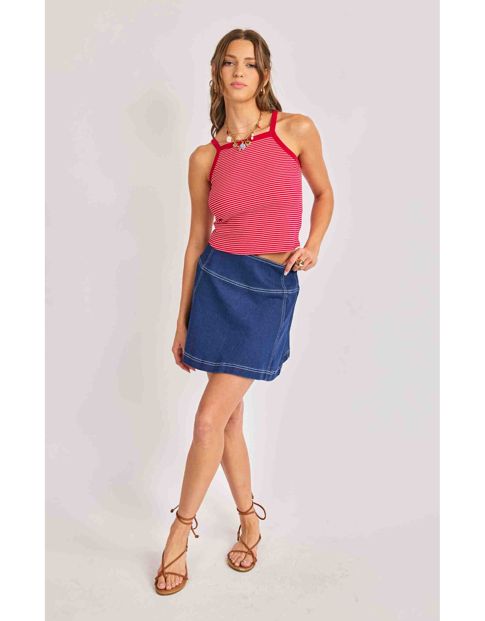 Sadie & Sage Sadie & Sage - Cowgirl Denim Mini Skirt (Indigo)
