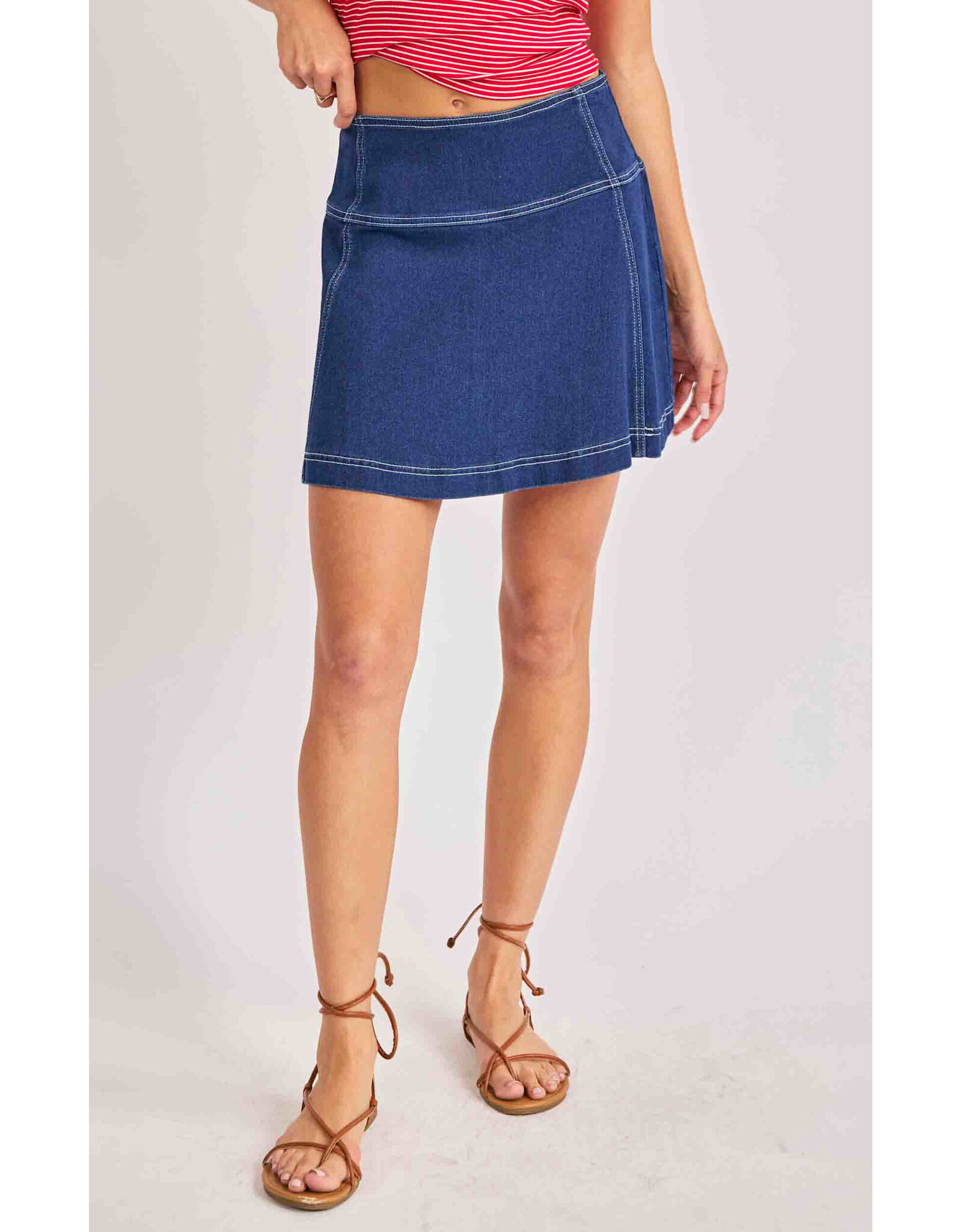 Sadie & Sage Sadie & Sage - Cowgirl Denim Mini Skirt (Indigo)