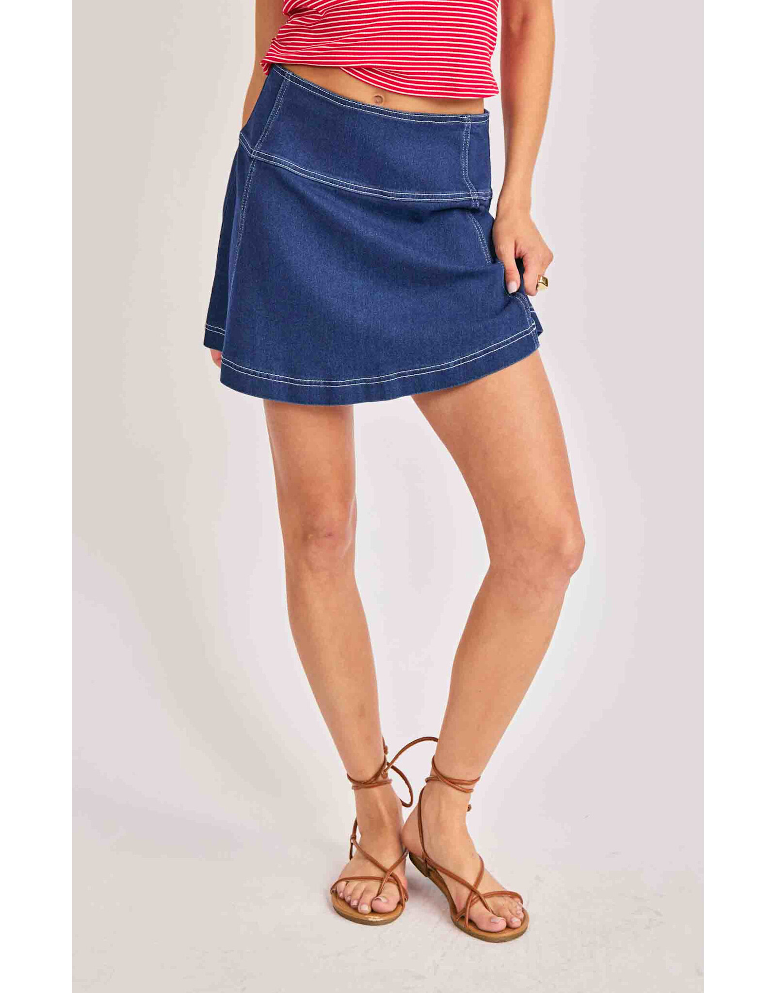 Sadie & Sage Sadie & Sage - Cowgirl Denim Mini Skirt (Indigo)