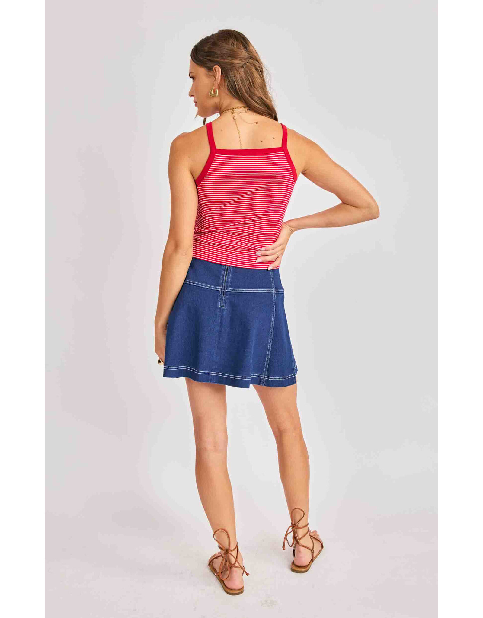 Sadie & Sage Sadie & Sage - Cowgirl Denim Mini Skirt (Indigo)