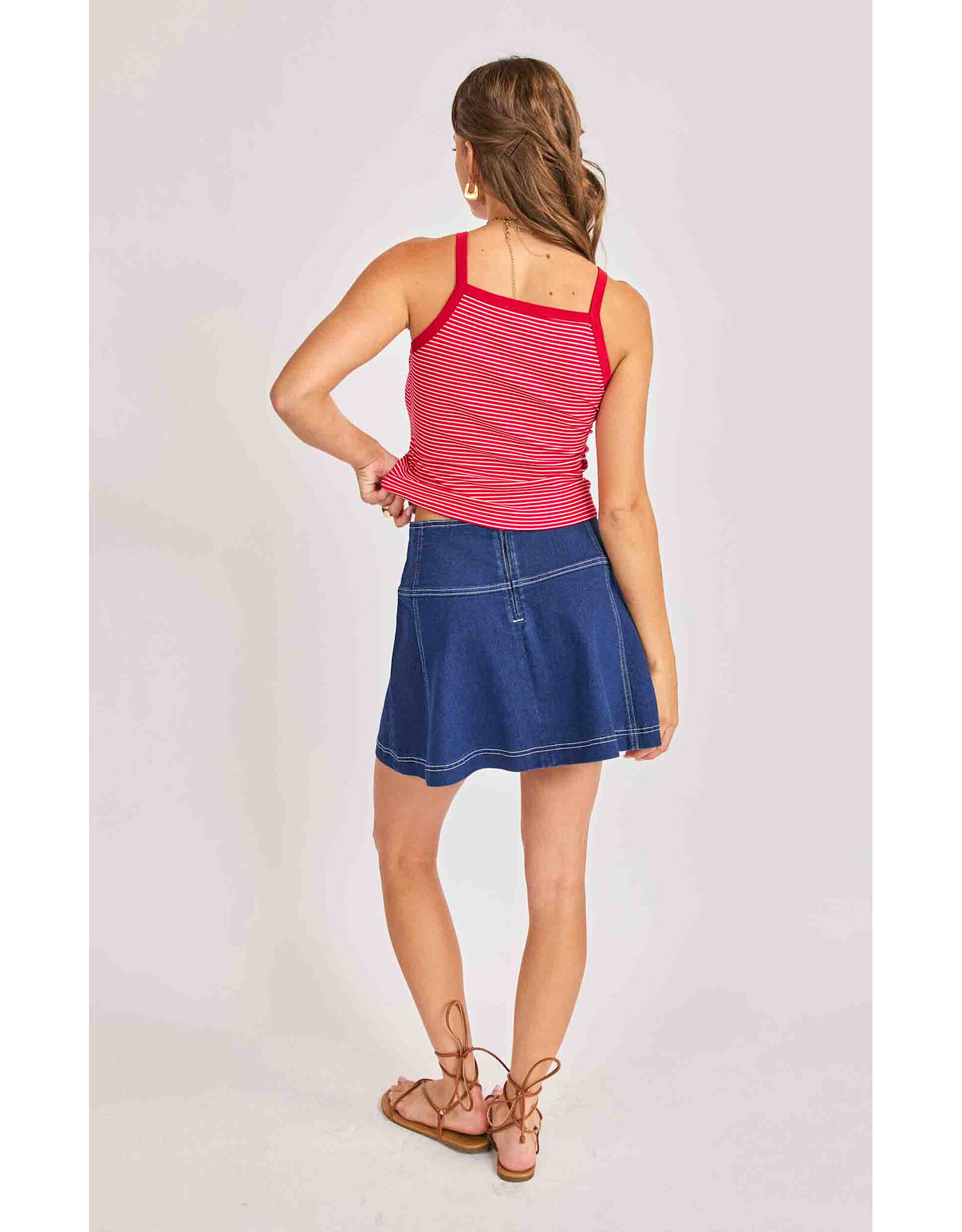 Sadie & Sage Sadie & Sage - Cowgirl Denim Mini Skirt (Indigo)