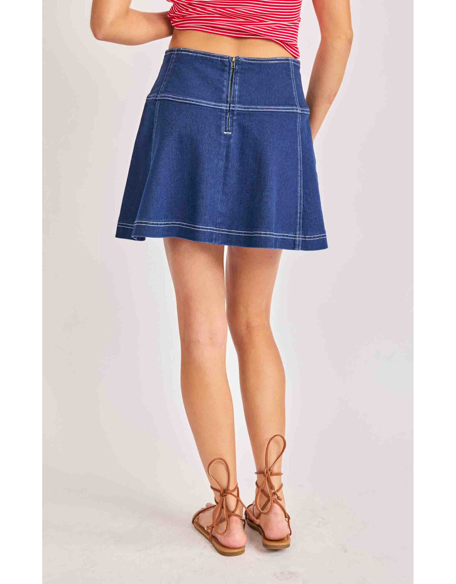 Sadie & Sage Sadie & Sage - Cowgirl Denim Mini Skirt (Indigo)