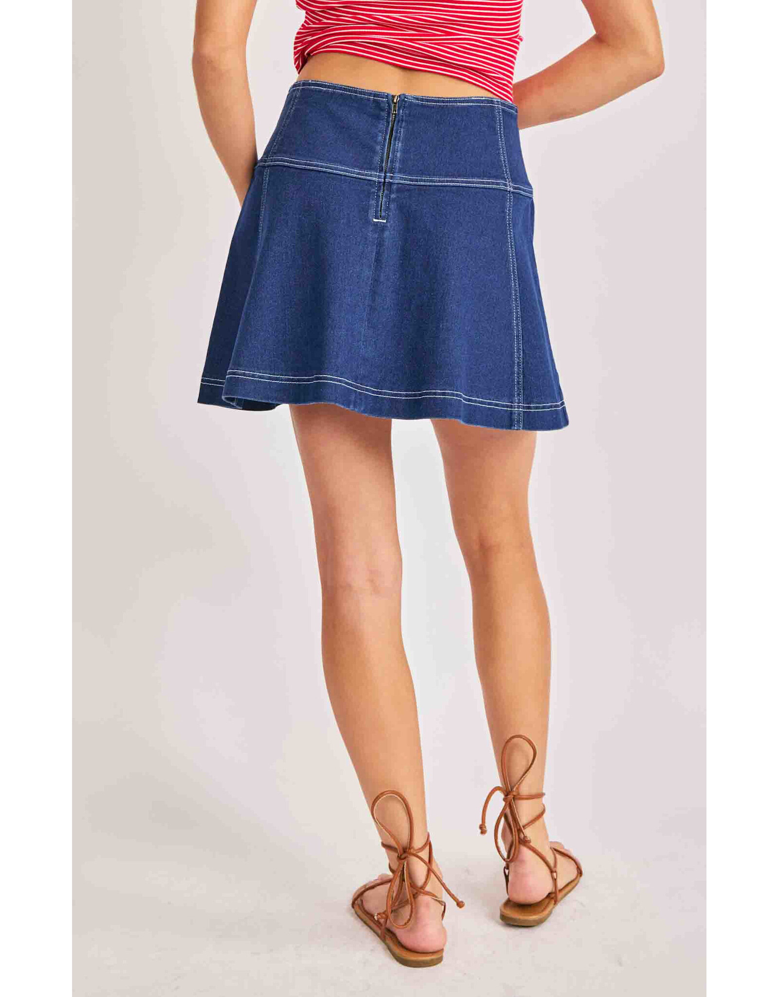 Sadie & Sage Sadie & Sage - Cowgirl Denim Mini Skirt (Indigo)