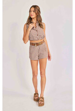 Sadie & Sage Sadie & Sage - Mustang Gingham Sleeveless Top (Brown)
