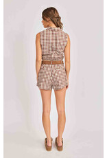 Sadie & Sage Sadie & Sage - Mustang Gingham Sleeveless Top (Brown)