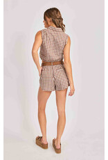 Sadie & Sage Sadie & Sage - Mustang Gingham Sleeveless Top (Brown)