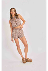 Sadie & Sage Sadie & Sage - Mustang Gingham Shorts (Brown)