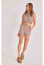 Sadie & Sage Sadie & Sage - Mustang Gingham Shorts (Brown)