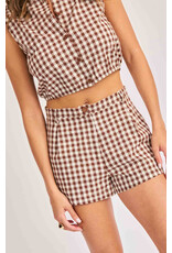Sadie & Sage Sadie & Sage - Mustang Gingham Shorts (Brown)