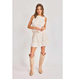 Sadie & Sage Sadie & Sage - Heartland Lace Trim Mini Skirt (Cream)