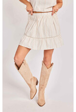 Sadie & Sage Sadie & Sage - Heartland Lace Trim Mini Skirt (Cream)