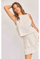 Sadie & Sage Sadie & Sage - Heartland Lace Trim Mini Skirt (Cream)