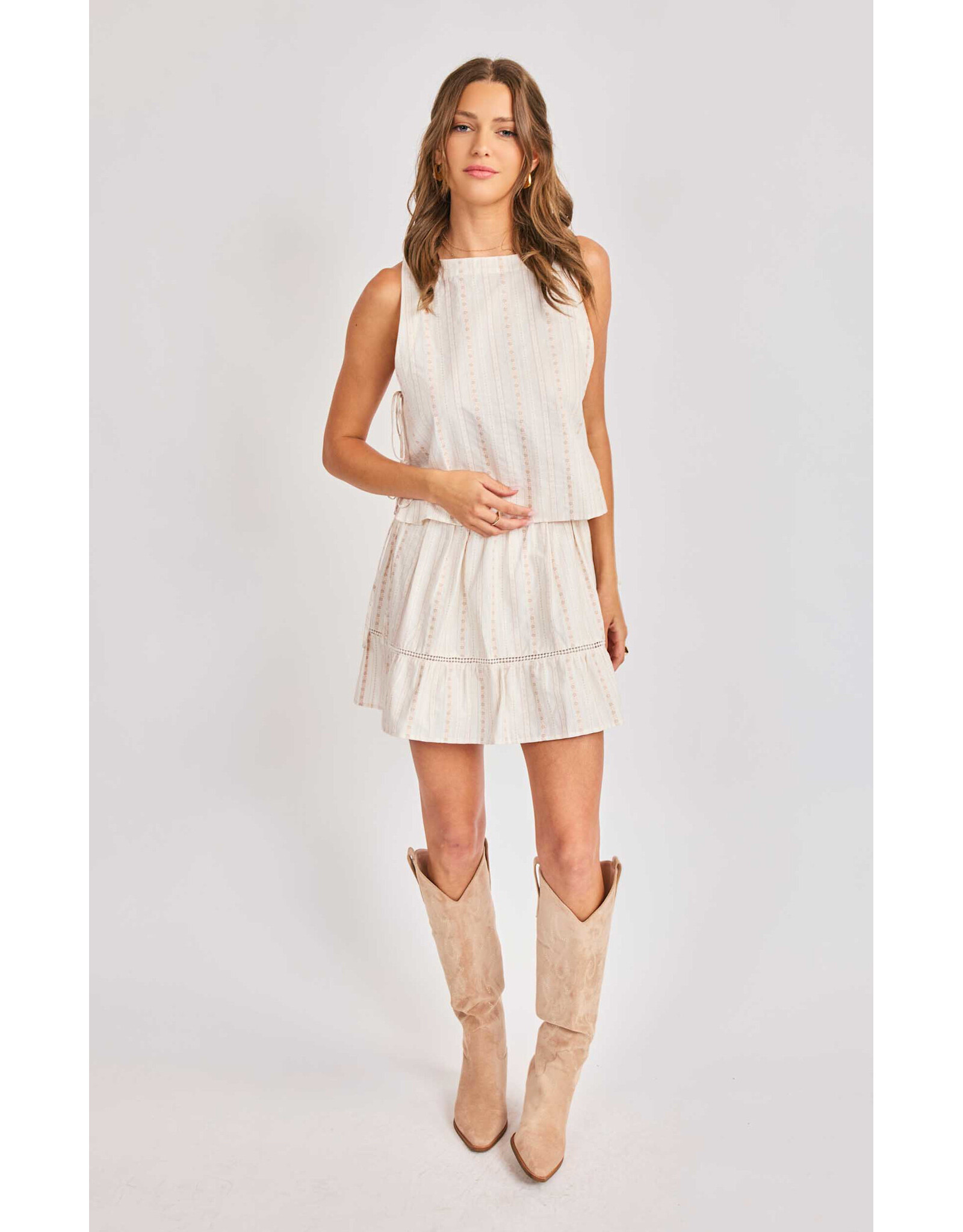 Sadie & Sage Sadie & Sage - Heartland Side Tie Sleeveless Top (Cream)