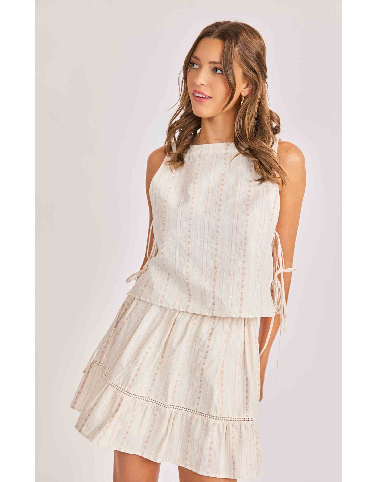 Sadie & Sage Sadie & Sage - Heartland Side Tie Sleeveless Top (Cream)