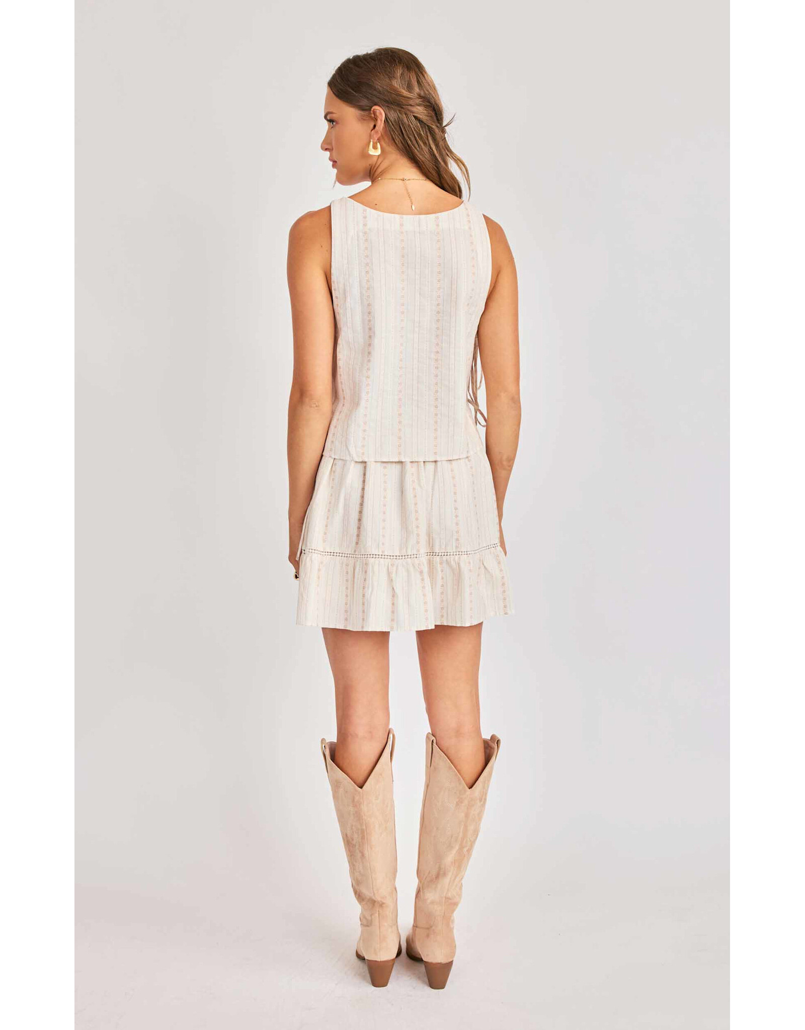 Sadie & Sage Sadie & Sage - Heartland Side Tie Sleeveless Top (Cream)