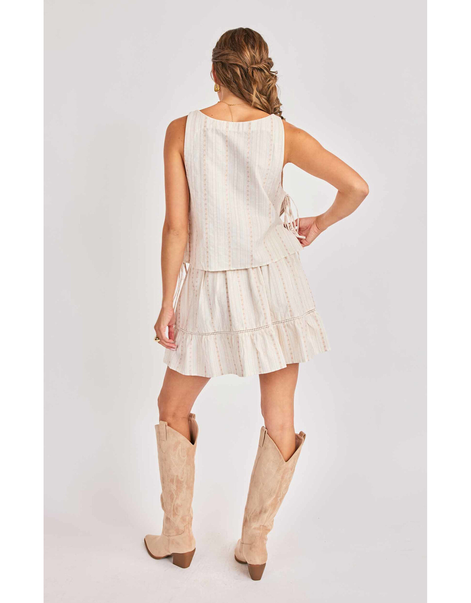 Sadie & Sage Sadie & Sage - Heartland Side Tie Sleeveless Top (Cream)