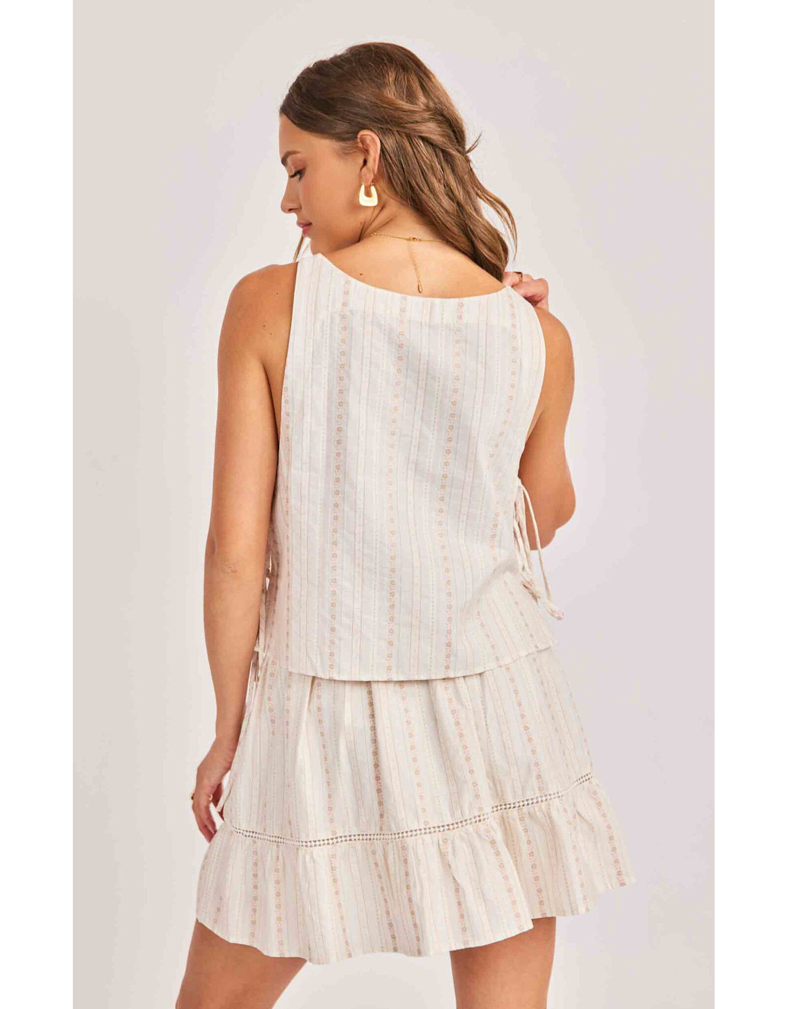 Sadie & Sage Sadie & Sage - Heartland Side Tie Sleeveless Top (Cream)