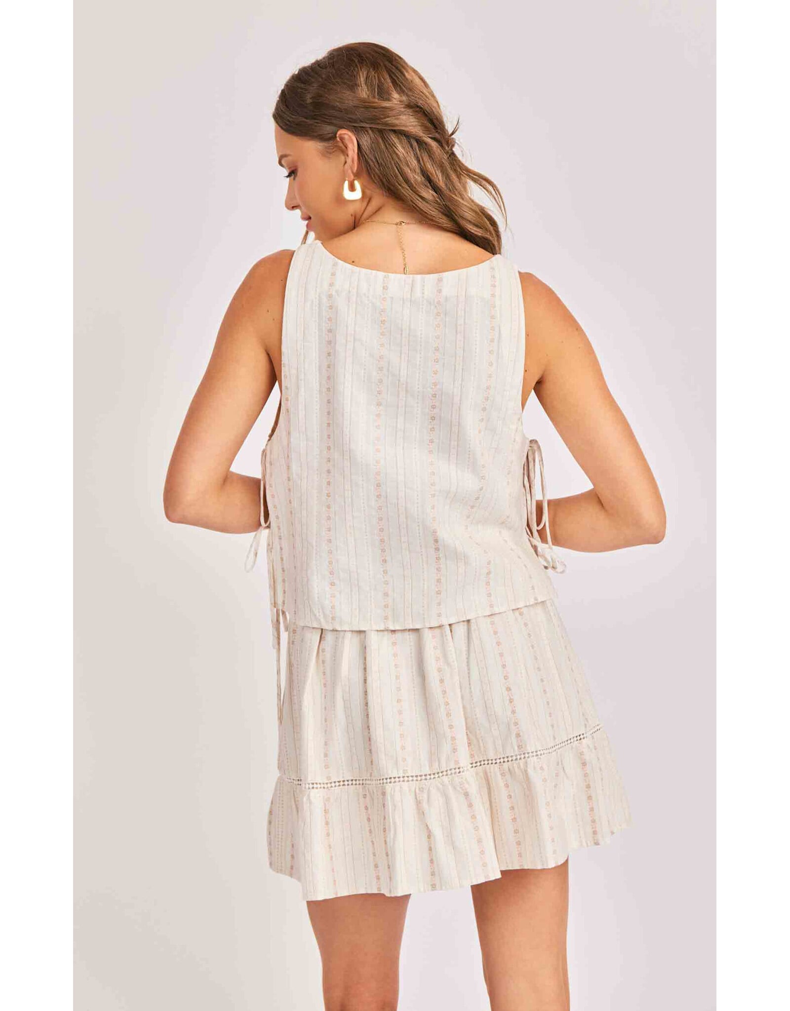 Sadie & Sage Sadie & Sage - Heartland Side Tie Sleeveless Top (Cream)