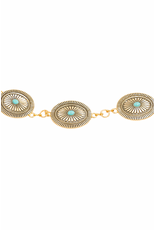 Fame Accessories Ornate Concho Disc Chain Belt (Gold)