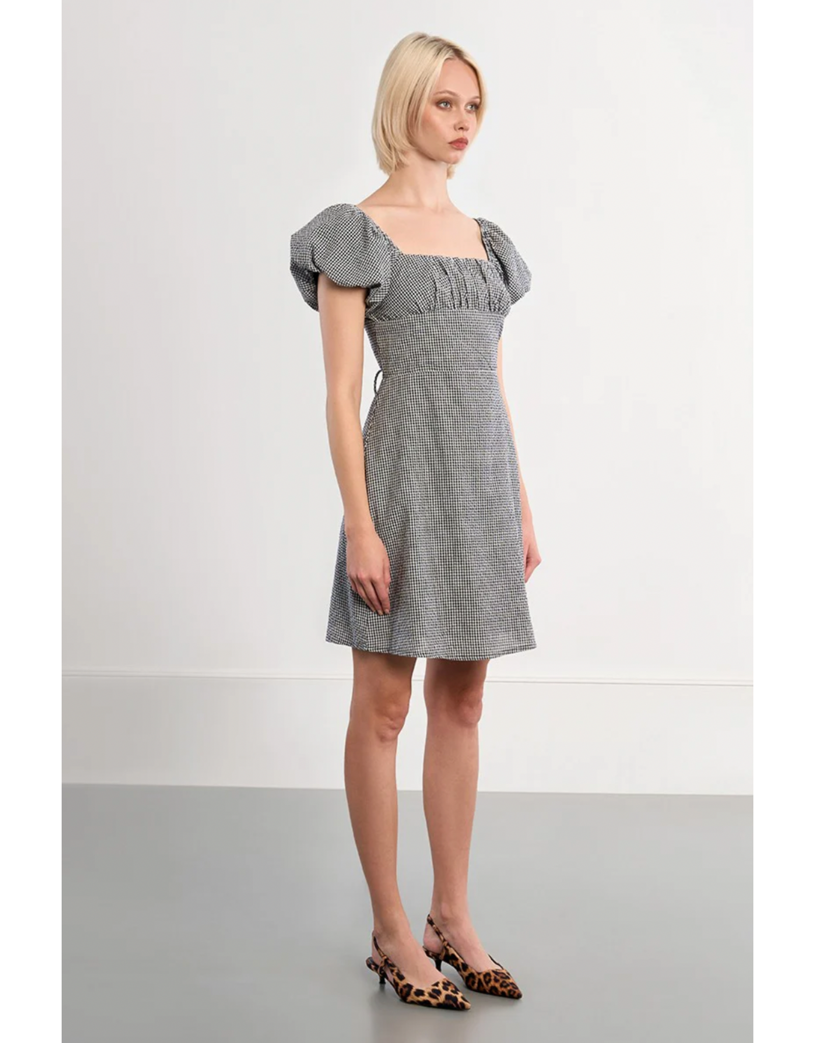 Molly Bracken Molly Bracken -  Gingham Print Dress (Black)
