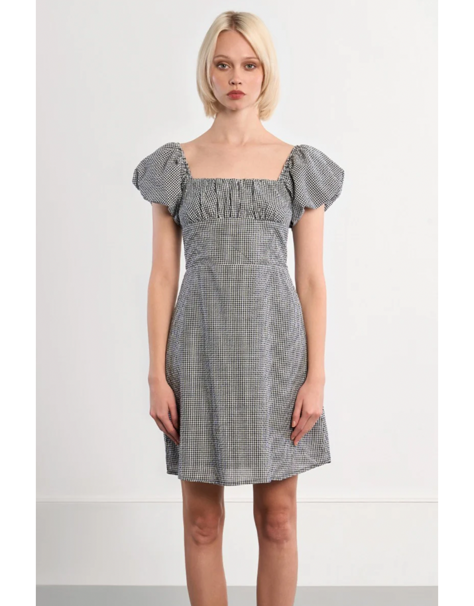 Molly Bracken Molly Bracken -  Gingham Print Dress (Black)
