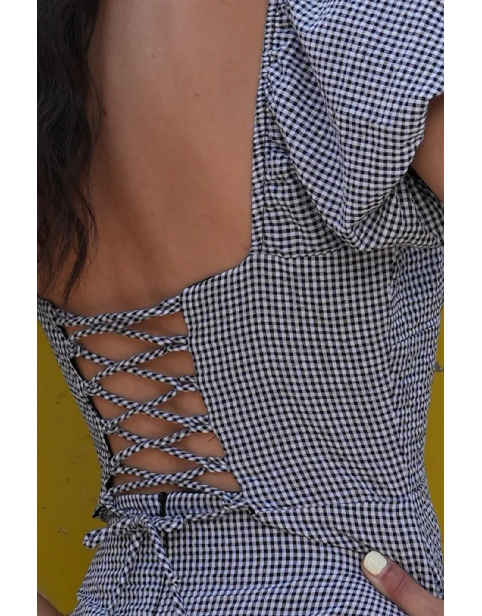 Molly Bracken Molly Bracken -  Gingham Print Dress (Black)