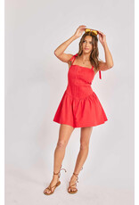 Sadie & Sage Sadie & Sage - Canyon Pintuck Tie Mini Dress (Red)