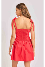 Sadie & Sage Sadie & Sage - Canyon Pintuck Tie Mini Dress (Red)
