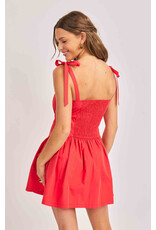 Sadie & Sage Sadie & Sage - Canyon Pintuck Tie Mini Dress (Red)
