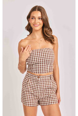 Sadie & Sage Sadie & Sage - Mustang Gingham Tube Top (Brown)