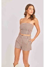 Sadie & Sage Sadie & Sage - Mustang Gingham Tube Top (Brown)