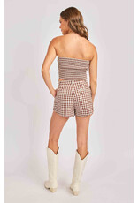 Sadie & Sage Sadie & Sage - Mustang Gingham Tube Top (Brown)