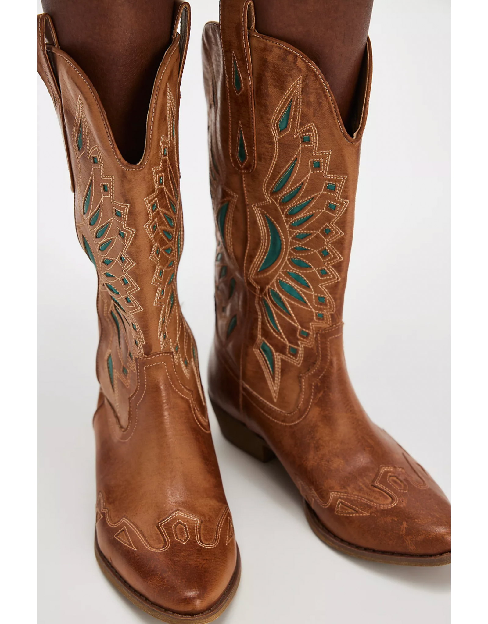 Matisse Matisse - Bandera Western Boot (Tan / Turquoise)
