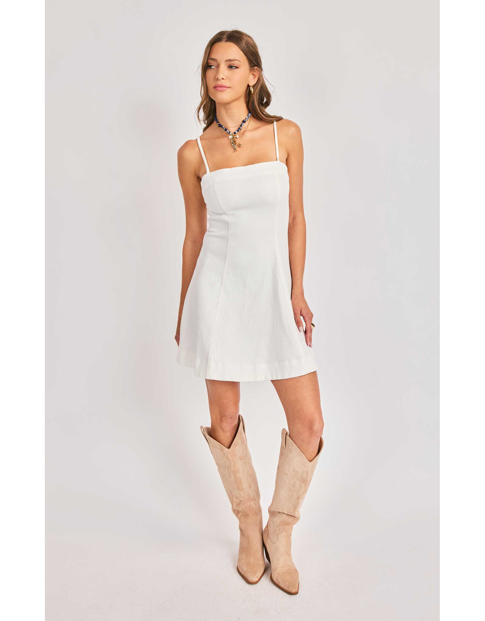 Sadie & Sage Sadie & Sage - Clear Eyes Mini Dress (White)