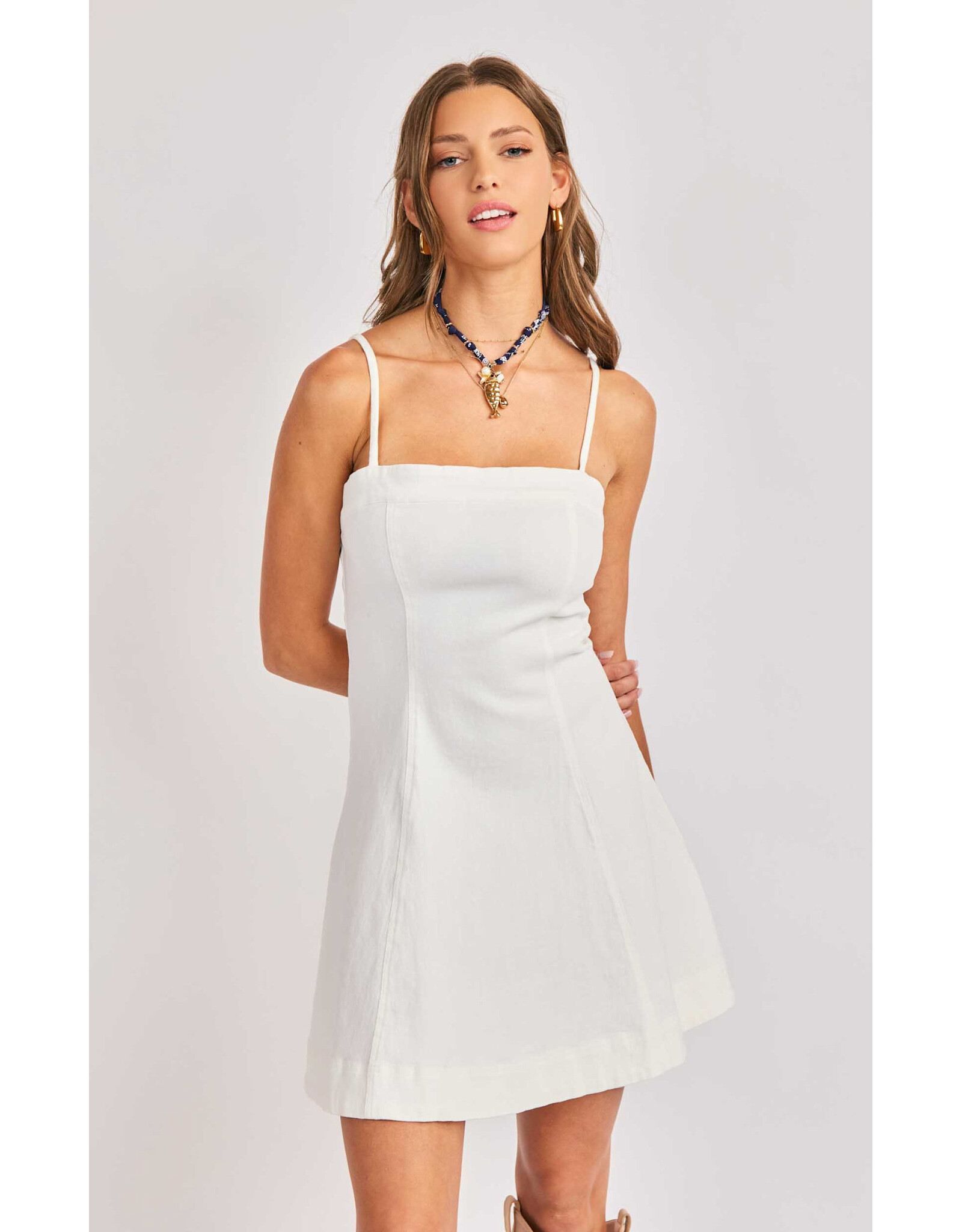 Sadie & Sage Sadie & Sage - Clear Eyes Mini Dress (White)