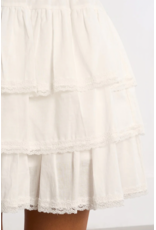 Molly Bracken Molly Bracken -  Tiered Skirt (White)