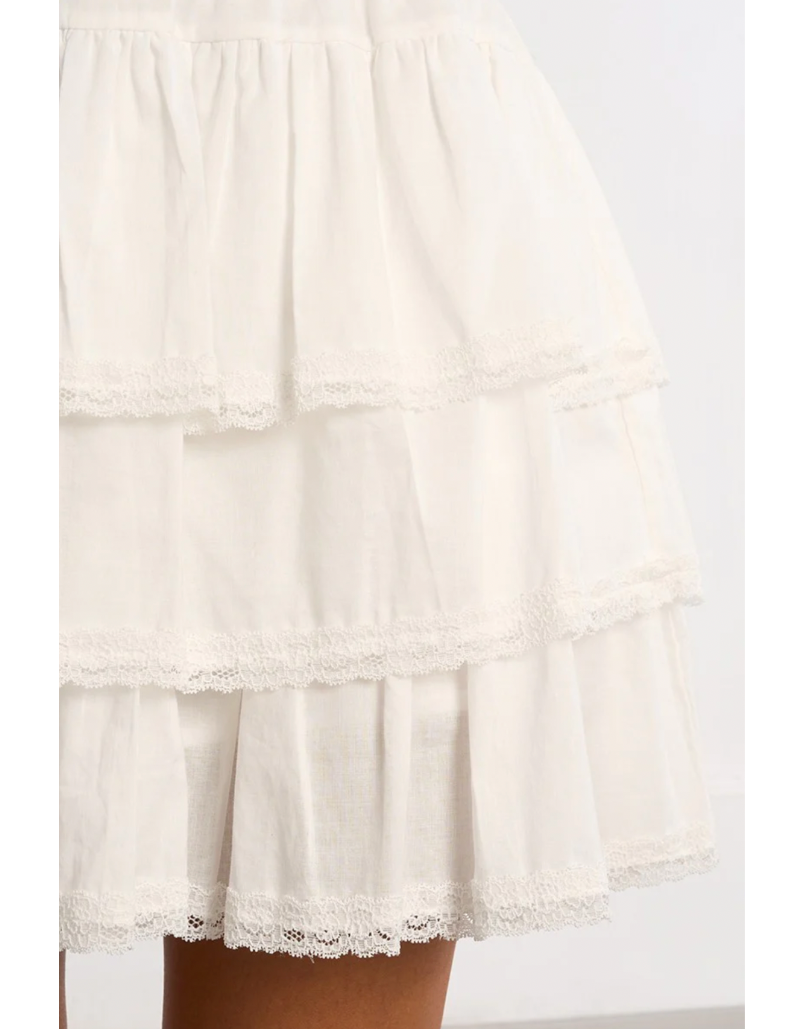 Molly Bracken Molly Bracken -  Tiered Skirt (White)