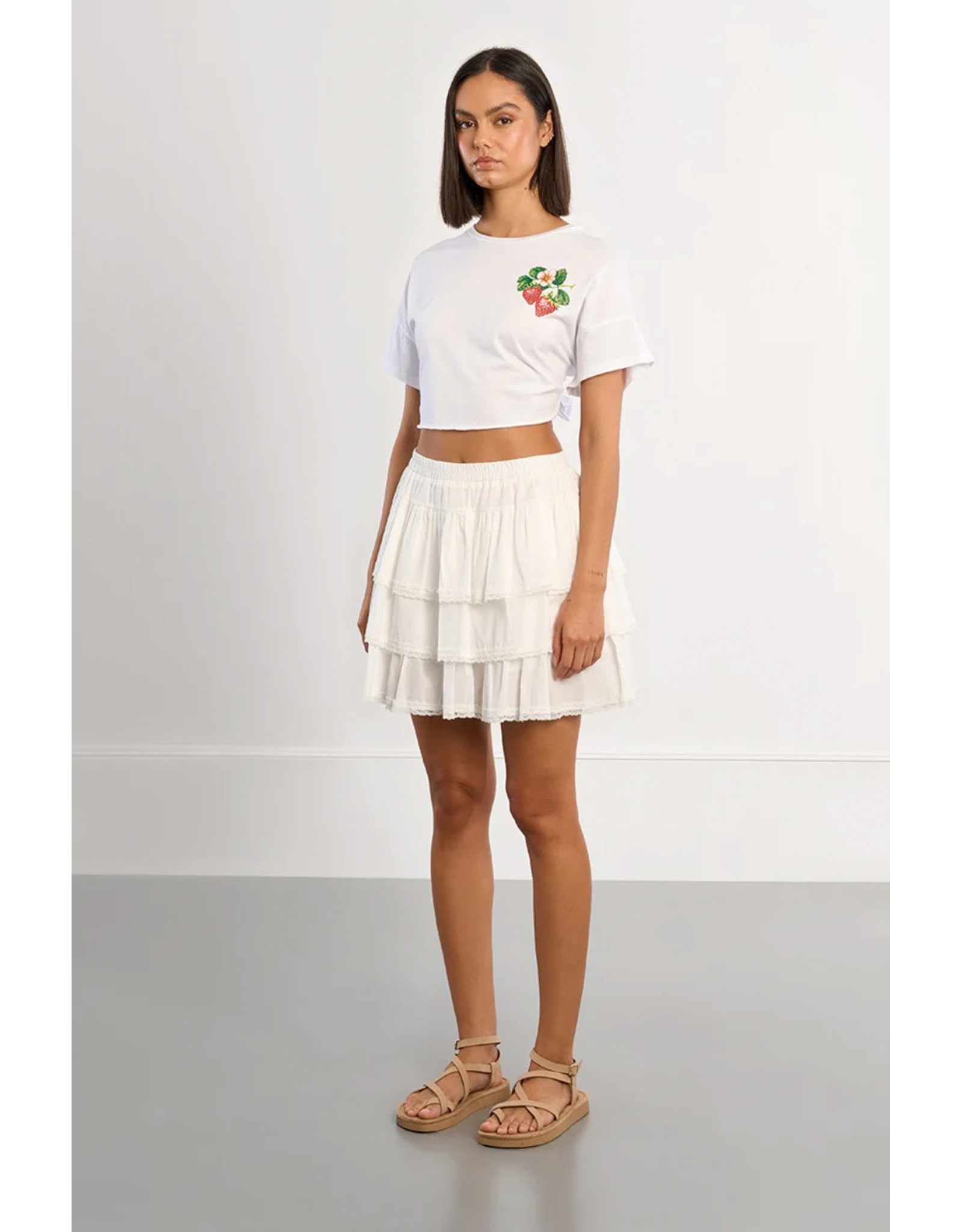 Molly Bracken Molly Bracken -  Tiered Skirt (White)