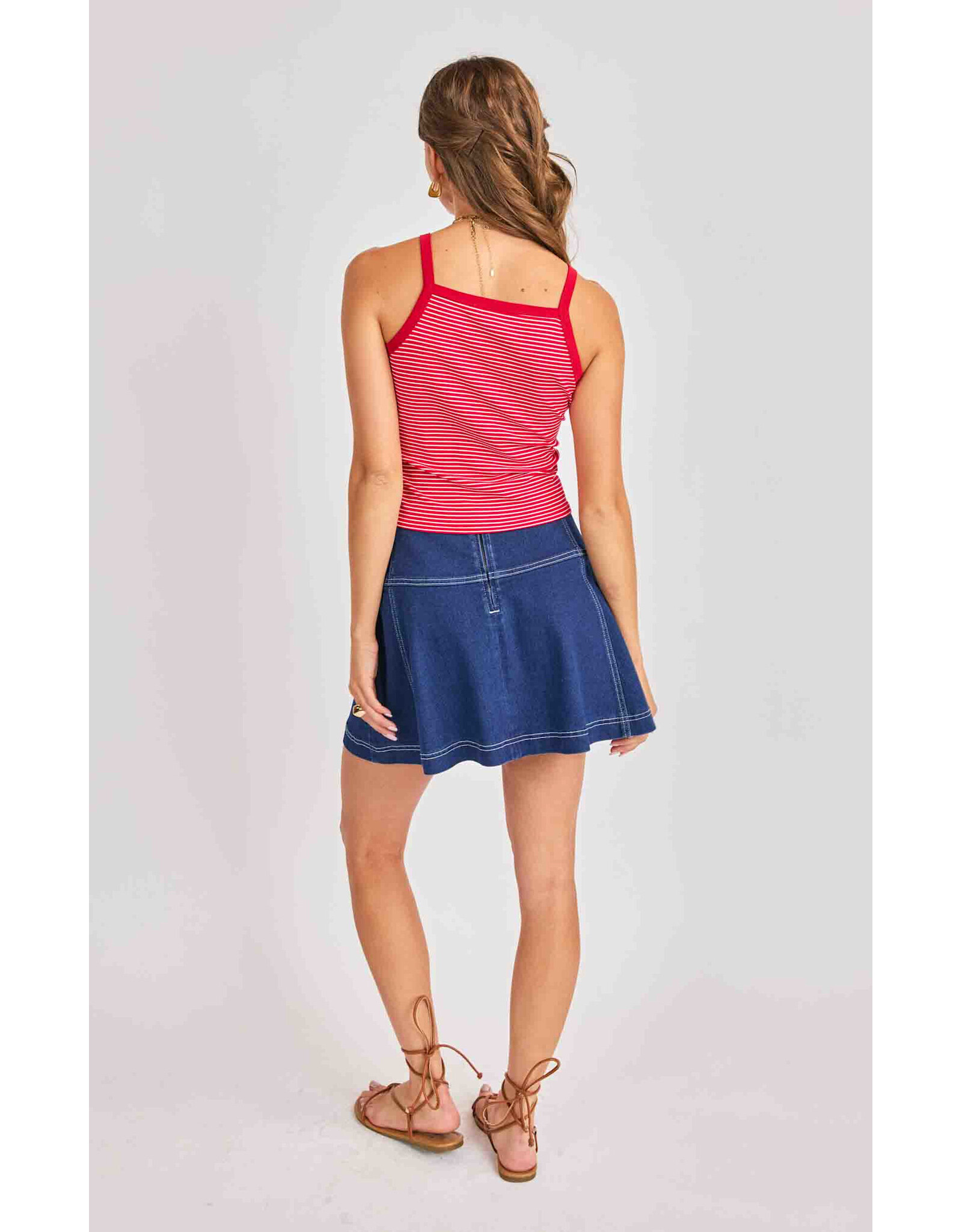 Sadie & Sage Sadie & Sage - Jukebox Knit Tank (Red / White)