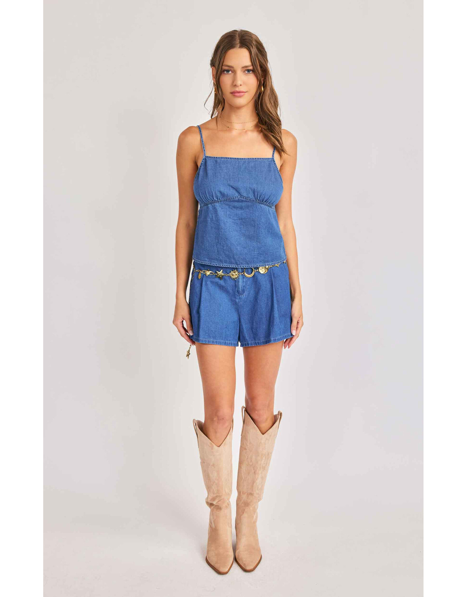 Sadie & Sage Sadie & Sage - Rango Chambray Tank (Dark Chambray)