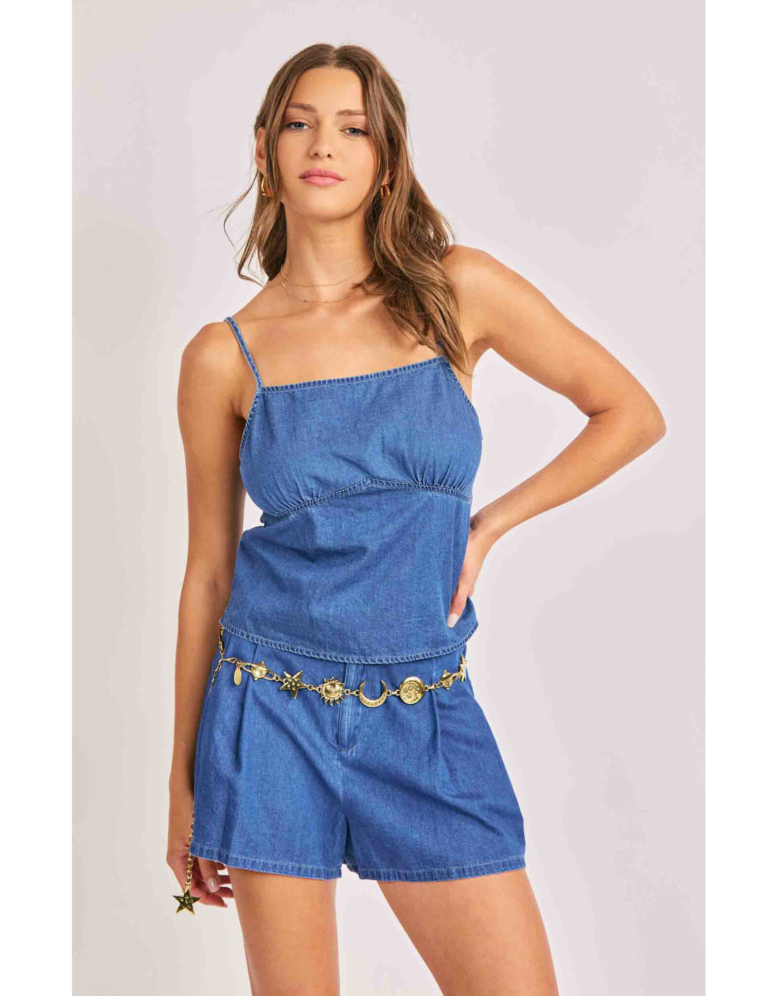 Sadie & Sage Sadie & Sage - Rango Chambray Tank (Dark Chambray)