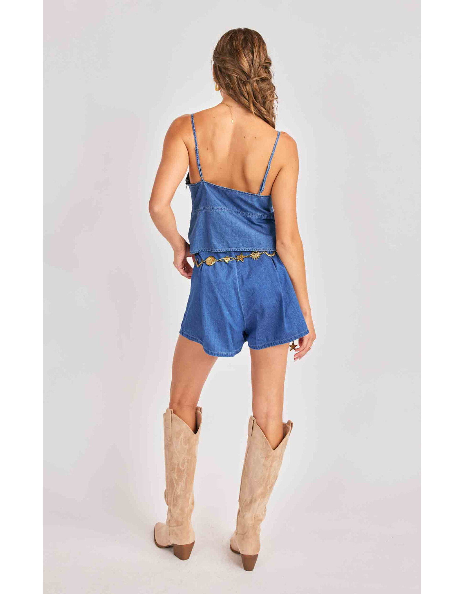 Sadie & Sage Sadie & Sage - Rango Chambray Tank (Dark Chambray)