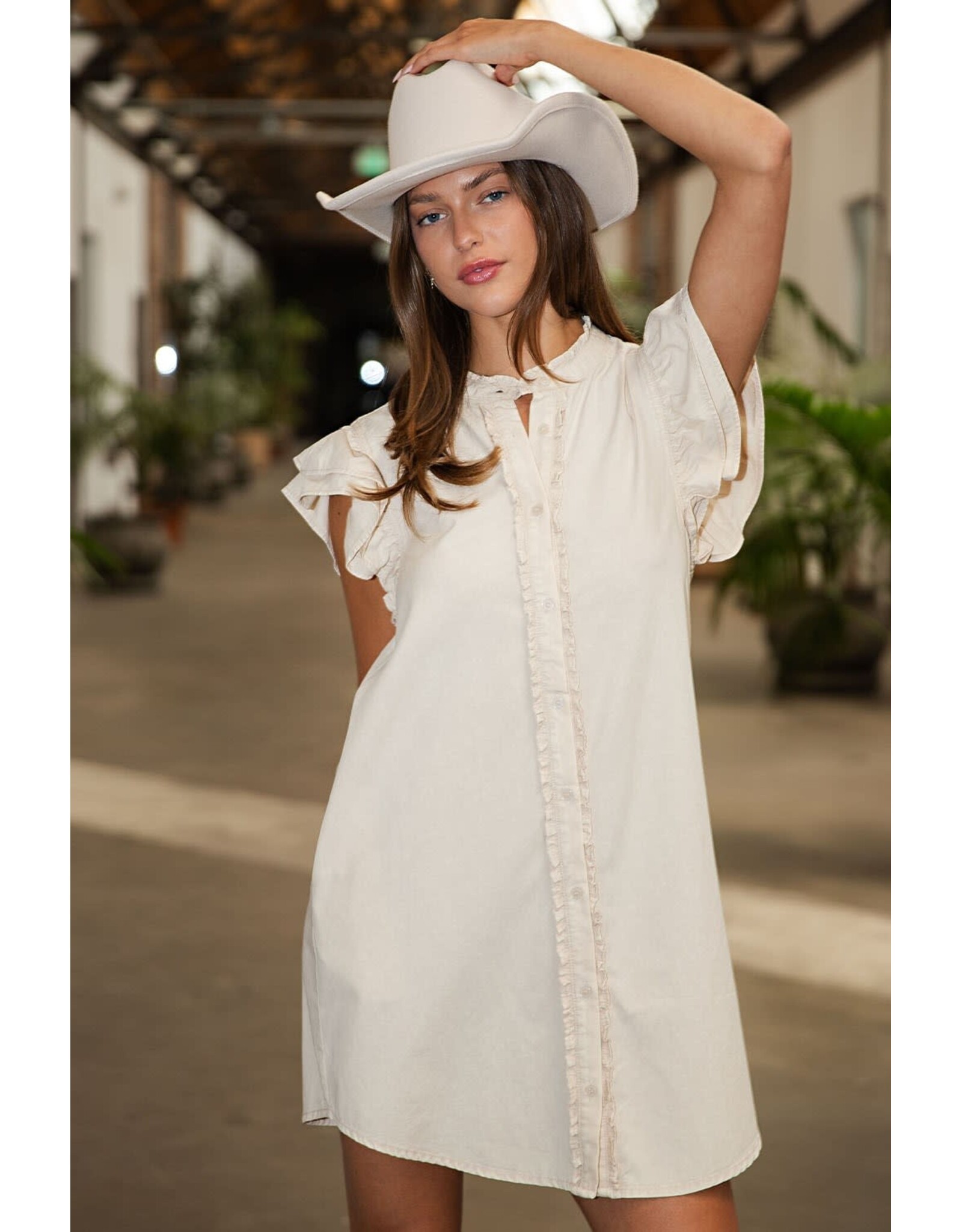 ee:some Short Sleeve Dress (Bone)