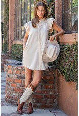 ee:some Short Sleeve Dress (Bone)